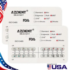 Dental Orthodontic Metal Brackets Braces Mini Roth /MBT 0.022 3-4-5 /3 Hooks AZ
