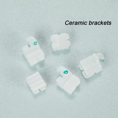20pcs /case Dental Orthodontic Ceramic Bracket Braces MBT 022 Hooks 3 4 5