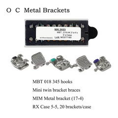 Dental Orthodontic Mini Brackets Braces Metal MIM MBT Roth 018 022 345 Hooks US