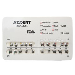 US AZDENT Dental Orthodontic Brackets Braces Standard Roth .022 Hooks 3-4-5