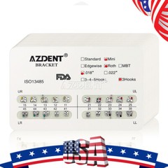 10X AZDENT Dental Orthodontic Braces Brackets Metal Mini Roth Slot.018 Hooks 3