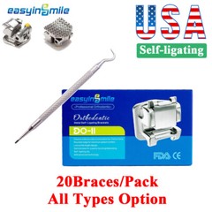Dental Self-ligating Brackets Passive Orthodontic Braces ROTH/MBT 022 3/345 Hook