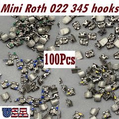 100 Pcs Dental Orthodontic Metal Brackets Mini Roth 022 345 Hooks Braces In Bulk