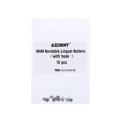 10Pcs Dental Orthodontic Bondable Lingual Buttons with Hook Round Base AZDENT