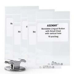 AZDENT Dental Orthodontic Bondable Lingual Buttons with Hole Round 10pcs/Bag