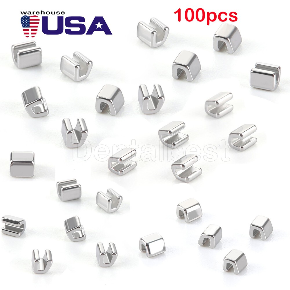 100pcs AZDENT Dental Orthodontics Crimpable Hooks Stops Type for Arch Wires