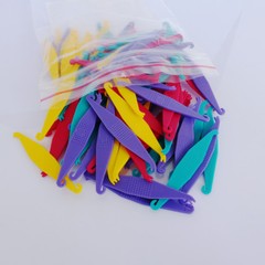 Dental Orthodontic Elastic Placer Elastic Rubber Band Placers Mixed Color 100Pcs