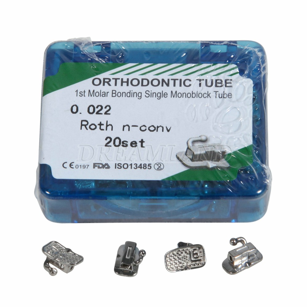 80pcs Tubos Bucales Individuales Ortodoncia Dental Roth Mbt 0.022 1st/2nd Molar