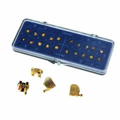20pcs Dental Orthodontic Gold Coated Bracket Metal Mini MBT 022″ 3-4-5 Hooks