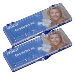 10X AZDENT Dental Orthodontic Clear Ceramic Brackets Braces Roth 022 Hooks 345