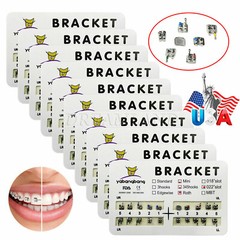 10x Dental Orthodontic Metal Braces Bracket Mini Roth 0.22″Slot 345 Hooks #2 USA