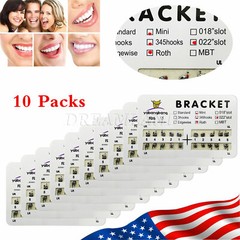 10* Brackets de ortodoncia dentales Brackets Mini ranura MBT .022 345 Gancho B#