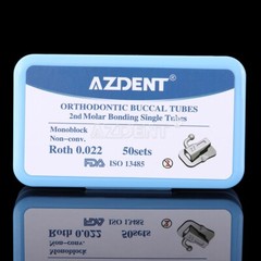 50 Sets AZDENT Dental Orthodontic Buccal Tube 2nd Molar Roth 022 Bondable Tube