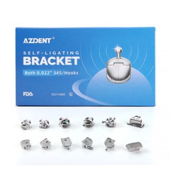 Dental Ortho Spherical Self-Ligating Brackets ROTH .022 Hooks 345 w/Buccal Tube
