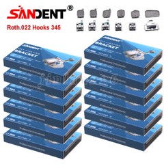 SANDENT Dental Orthodontic Self Ligating Bracket Braces Roth.022 Hooks 345