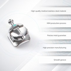 Dental Ortho Spherical Self-Ligating Brackets ROTH .022 Hooks 345 w/Buccal Tube