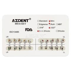 10 Packs AZDENT Dental Orthodontic Brackets Braces Metal Mini Roth.022 Hooks 345