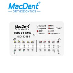 MacDent Dental Orthodontic Metal Brackets Braces Mini/Standard Roth/MBT 022/018