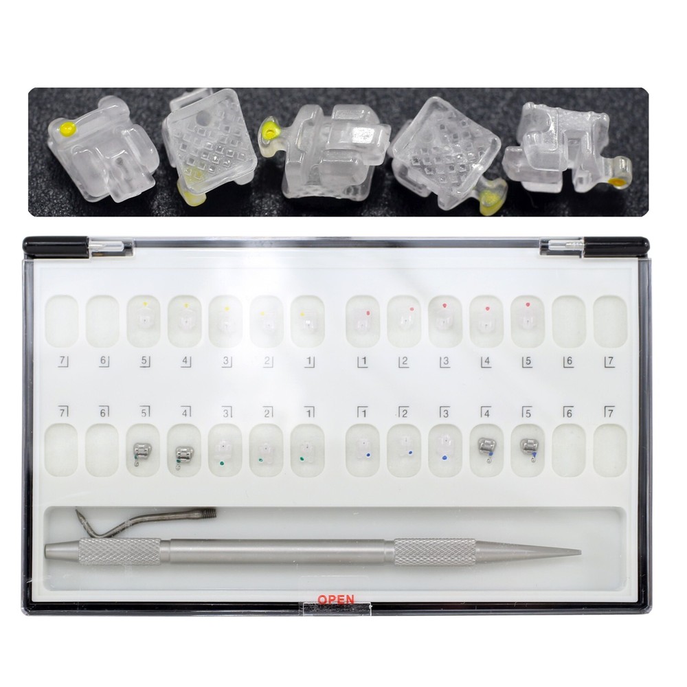 Orthodontic Ceramic Self Ligating Braces Damon Clear Brackets MBT 022 345 Hooks