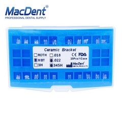 20Pcs Dental Orthodontics Ceramic Brackets Braces Roth/MBT 022/018 Hooks 3-4-5