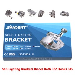 SANDENT Dental Self-Ligating Brackets Orthodontic Braces Roth.022 Hook345 FDA