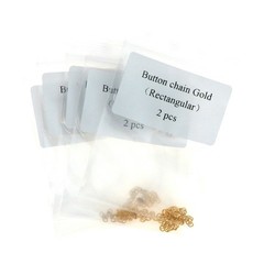 Dental Lingual Button Chains for Orthodontics Square Base Gold Plated Attachment