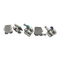 Dental Orthodontic Brackets Braces MIM Metal Roth 022 345 Hooks 5-5 Mini Blue