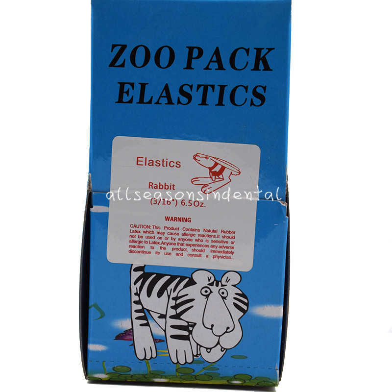 50Packs Dental Orthodontic Rubber Bands Elastic Latex Braces 6.5Oz 3/16” Rabbit