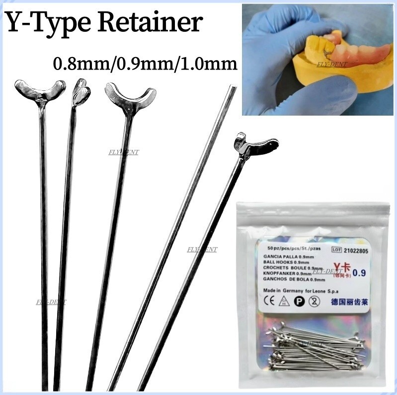 Dental Ball Retainer J Clasp Oblique Clasps Bars 1.0/0.9/0.8mm Y-Type Fit Scheu