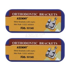 10X AZDENT Dental Ortho Split Welding Brackets Mini Roth.022 Hook 345 Laser Mark