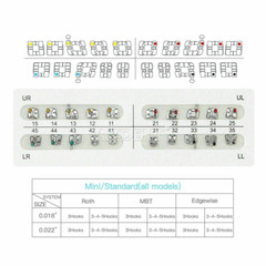 10 X Dental Orthodontic Bracket Braces Metal Mini MBT Slot.018 Hooks 3 AZDENT