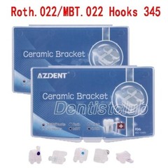 AZDENT Dental Orthodontic Ceramic Brackets Braces Roth /MBT.022 Hooks 3 4 5