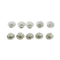 10x Dental Orthodontic Metal Lingual Buttons Bondable Round Mesh Base for Braces