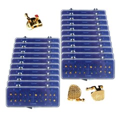 10Packs Dental Bracket Braces 24K Gold Plated Orthodontics MN 022 MBT 3.4.5 Hook