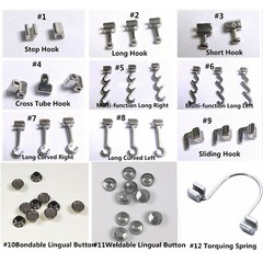 500Pcs Dental Orthodontic Crimpable Hooks Cross Tube Stop Short Long Buttons