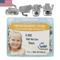 USA Dental Orthodontic Buccal Tube Monoblock Roth MBT 022 1st 2nd Molar Bondable