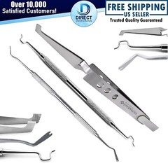 3Pcs Orthodontic Dental Archwire Placing Set – Braces Tweezer Ligature Scaler CE