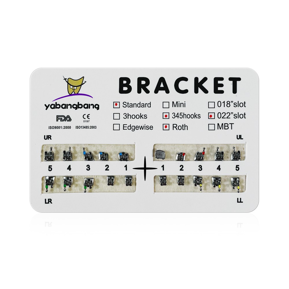 1-10 Kits Dental Orthodontic Bracket Braces Standard Roth 022 3-4-5 Hooks FDA Or