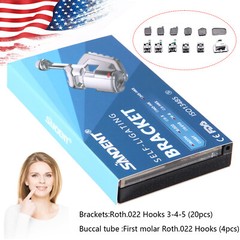 Dental Orthodontic Passive Self Ligating Brackets Roth 022 Hooks 345 Mesh Base