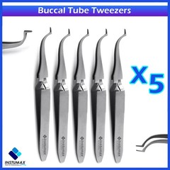 5Pcs Surgical Steel Ortho Tweezers Buccal Tube Placer &Remover