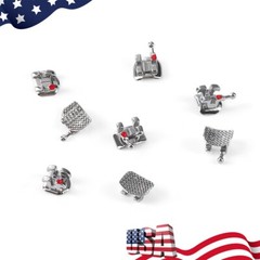 10XAZDENT Dental Orthodontic Brackets Braces Mini/Standard Roth/MBT.022 Hook 345