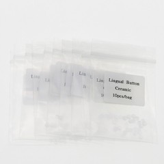 US 100Pcs/Pack Dental Ortho Ceramic Clear Lingual Buttons Bondable Round Base