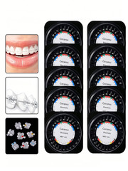 20pcs /case Dental Orthodontic Ceramic Bracket Braces MBT 022 Hooks 3 4 5