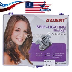 AZDENT Dental Orthodontic Brackets Self-ligating Braces Roth/MBT 022 Hooks 3/345