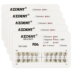 AZDENT Dental Orthodontic Brackets Braces Metal Mini Roth/MBT .022/018 Hooks 345