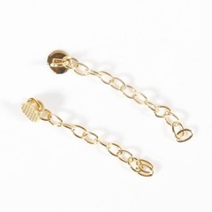 2pcs/pack Dental Orthodontic Traction Chain Round Buttons with Chain Gold Plated