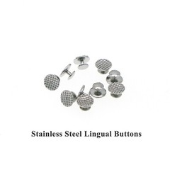 100Pcs Dental Orthodontic Metal Lingual Button Bondable Round with Mesh Base