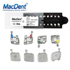 MacDent Dental Orthodontic Metal Brackets MIM MBT/ROTH 022/018 345H Monoblock