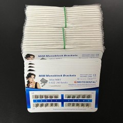100 Sets Dental Orthodontic Metal Brackets MIM Monoblock Mini MBT 022 345 hooks
