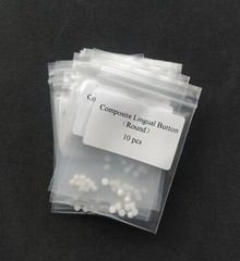 20Pcs Dental Orthodontic Bondable Lingual Buttons Ceramic Round Base Mesh Base